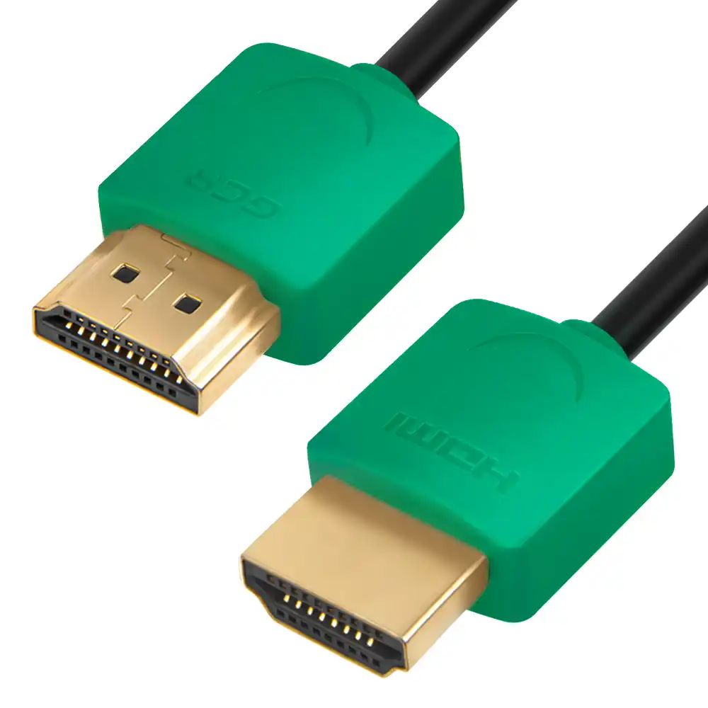 Видеокабель GREENCONNECT HDMI SLIM (GCR-51581) 1.5m, зелено-черный