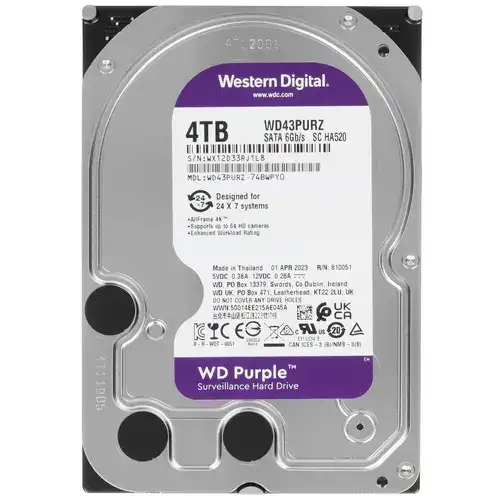 Внутренний HDD диск WD Purple Surveillancer 4TB, SATA3, 3.5