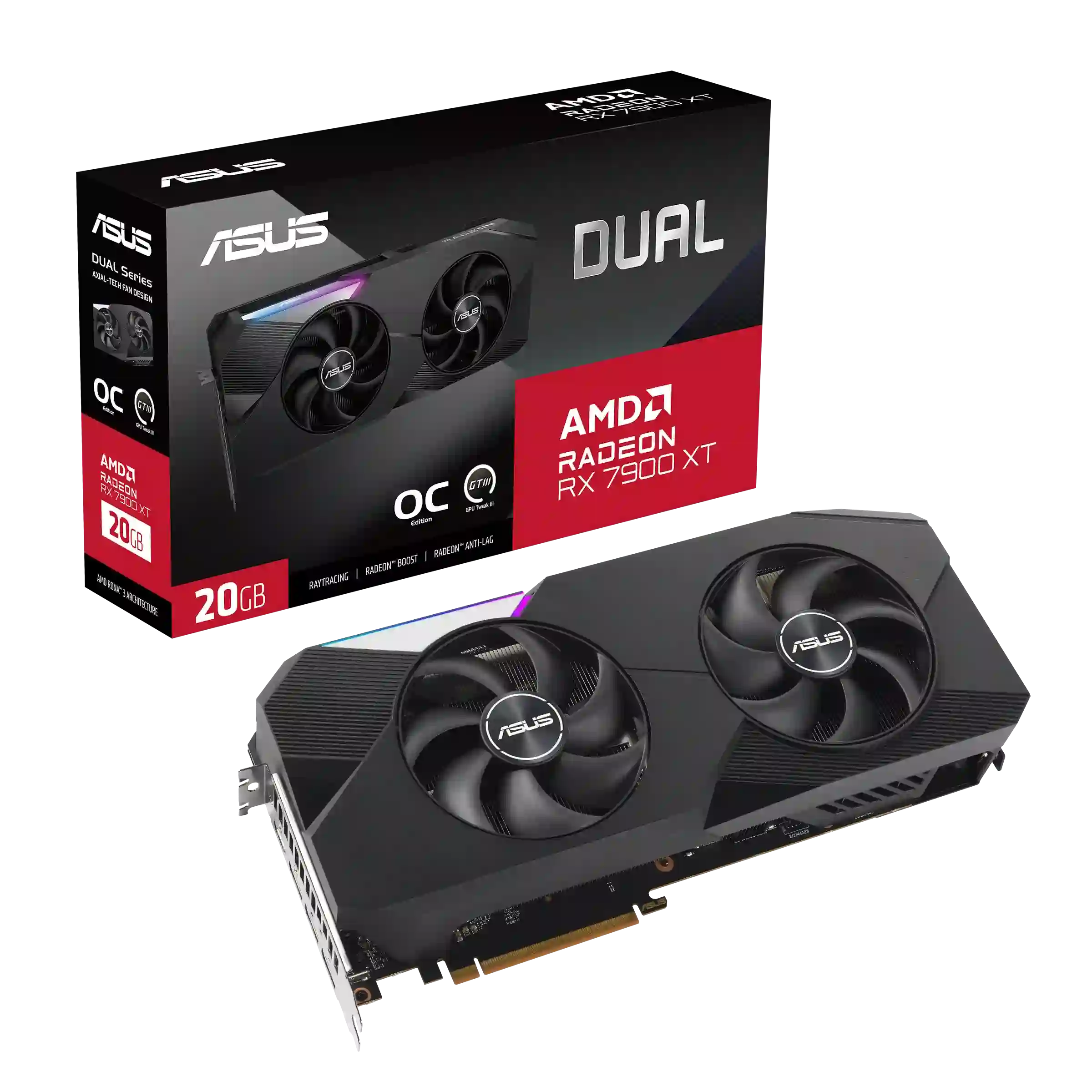 Видеокарта ASUS Radeon DUAL RX 7900 XT OC 20GB (90YV0IV2-M0NA00)