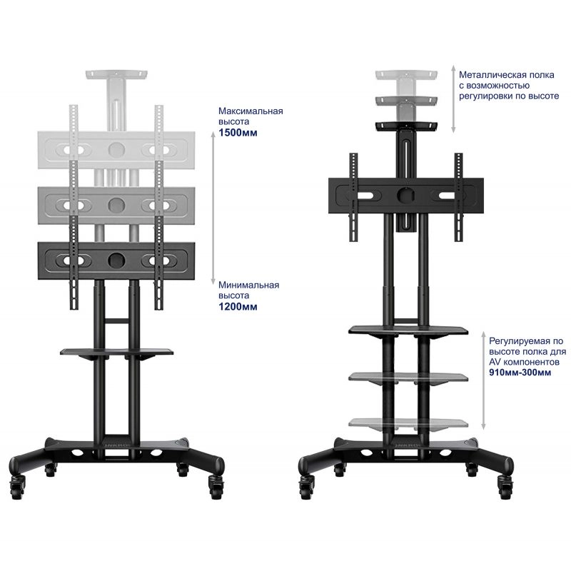 Мобильная стойка ONKRON TS1551 BLACK