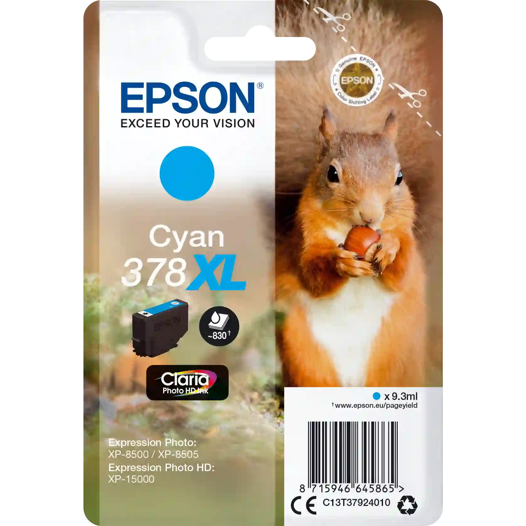 Картридж для струйного принтера EPSON 378XL Cyan (C13T37924020)