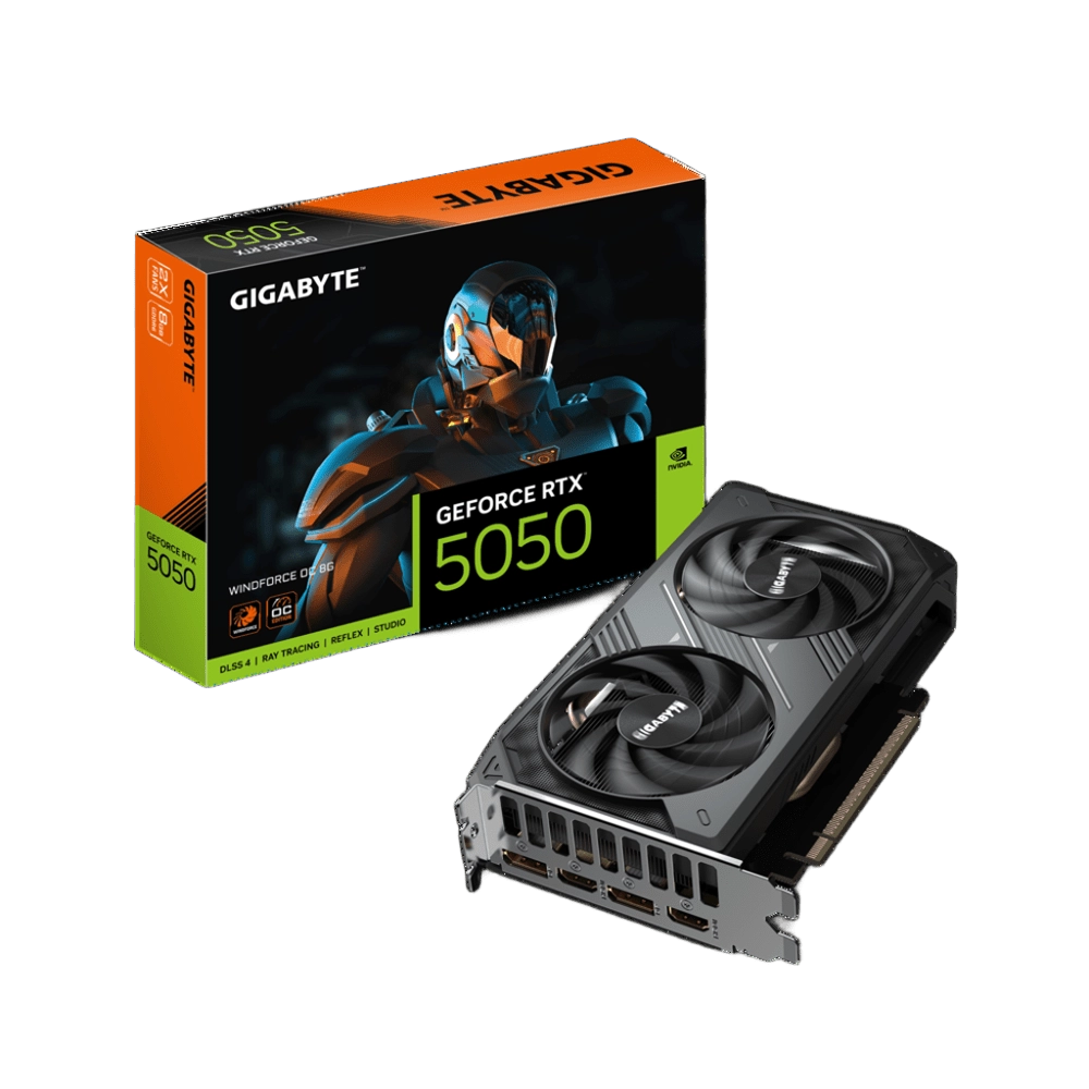 

Видеокарта GIGABYTE GeForce RTX 5050 WindForce OC 8Gb (GV-N5050WF2OC-8GD)