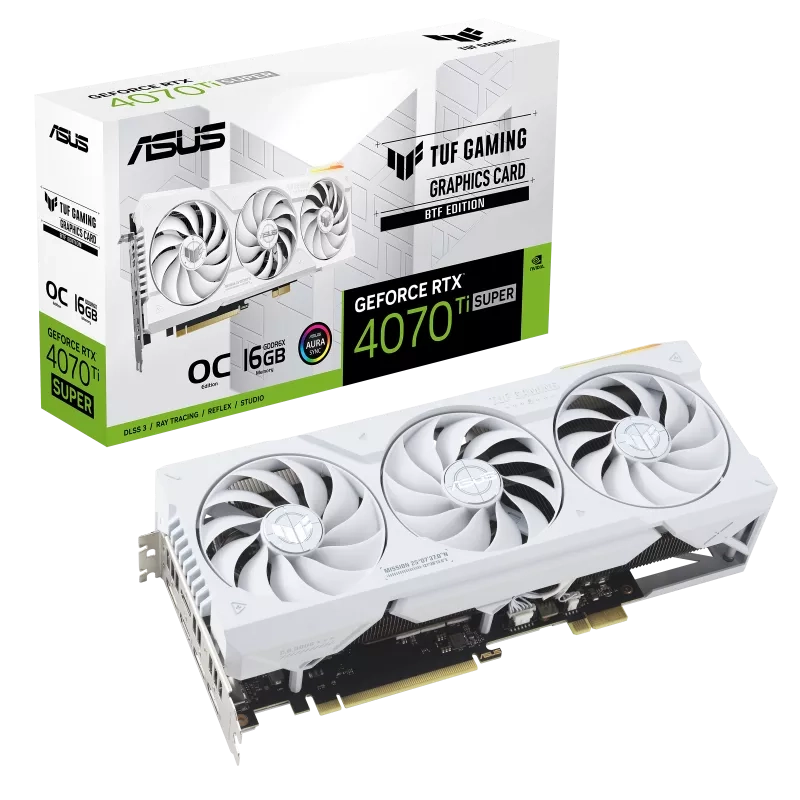 Видеокарта ASUS TUF GeForce RTX 4070 Ti Super BTF White OC 16Gb (90YV0KI0-M0NA00)