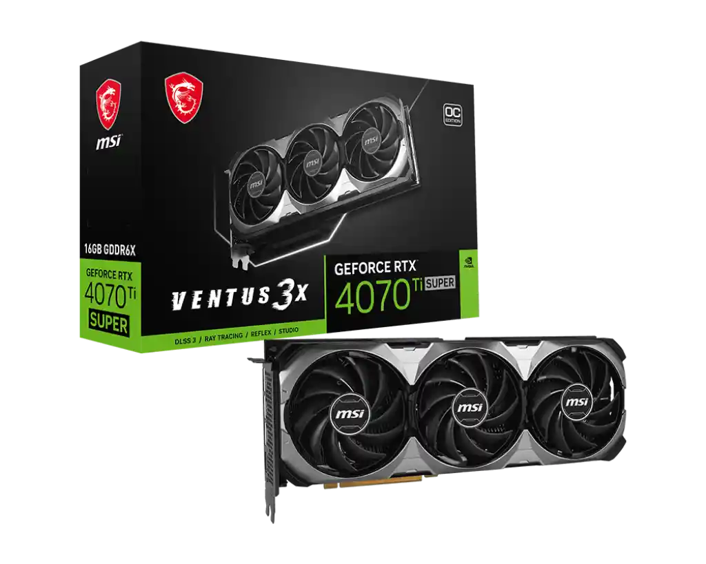 Видеокарта MSI GeForce RTX 4070 Ti Super 16G Ventus 3X