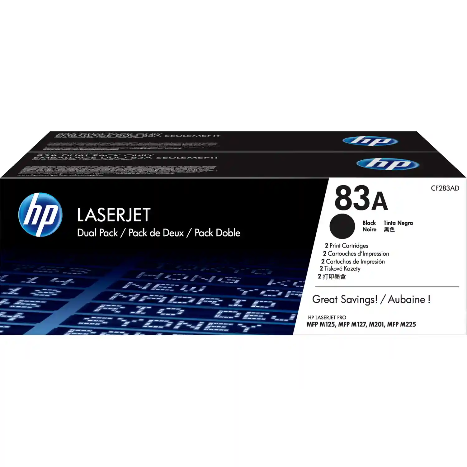 Комплект картриджей для лазерного принтера HP 83A Black (CF283AF)