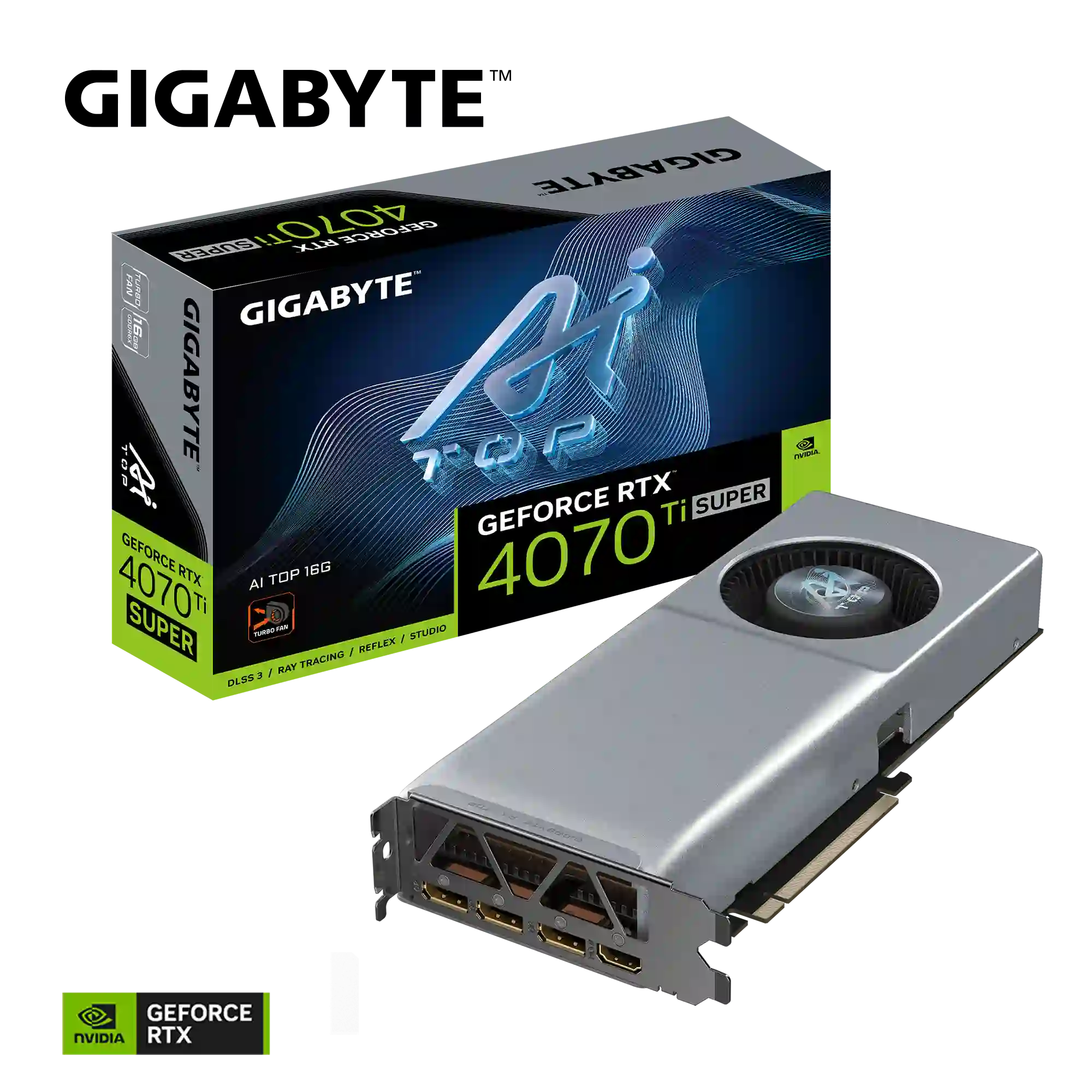 Видеокарта GIGABYTE GeForce RTX 4070 Ti Super AI TOP 16Gb (GV-N407TSAI TOP-16GD)