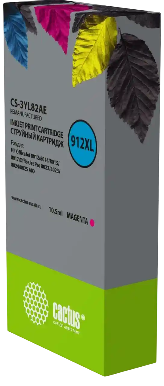 

Картридж для струйного принтера CACTUS 912XL пурпурный (CS-3YL82AE) SM