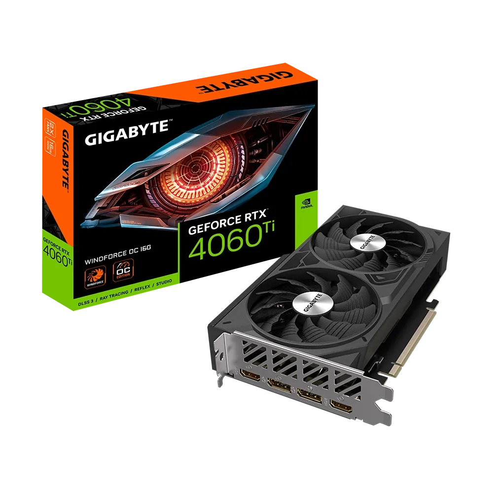 Видеокарта GIGABYTE GeForce RTX 4060 Ti Windforce OC 16Gb (GV-N406TWF2OC-16GD)