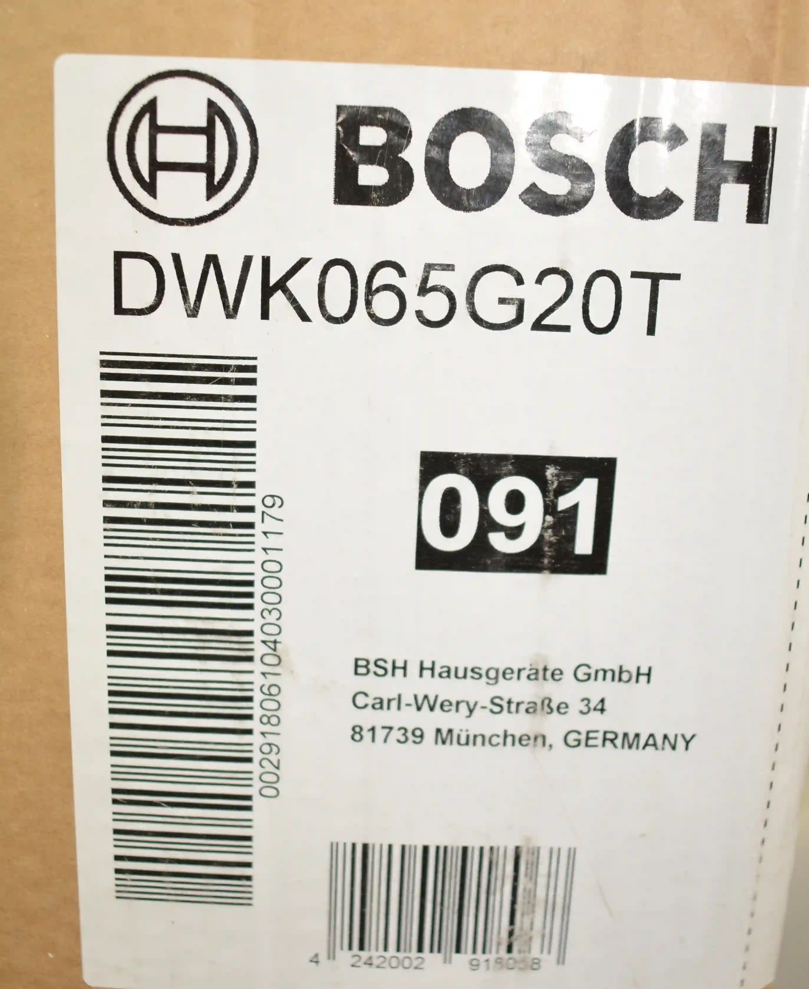 Вытяжка наклонная BOSCH DWK065G20T, белая k6 000011031