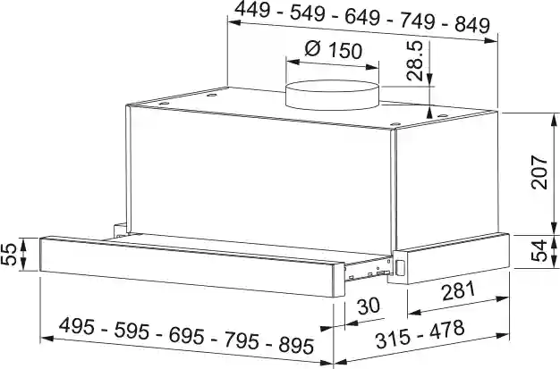 Встраиваемая вытяжка FRANKE Touch BK 50 (315.0702.967)