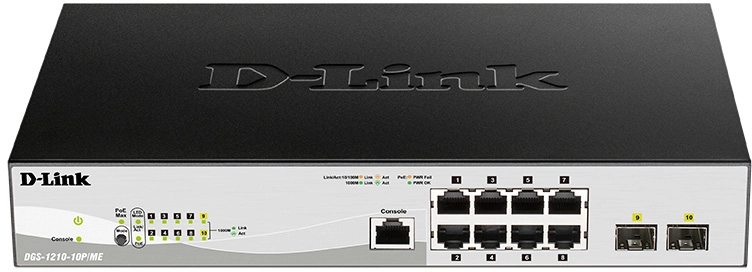 Коммутатор D-LINK DGS-1210-10P/ME/B1A