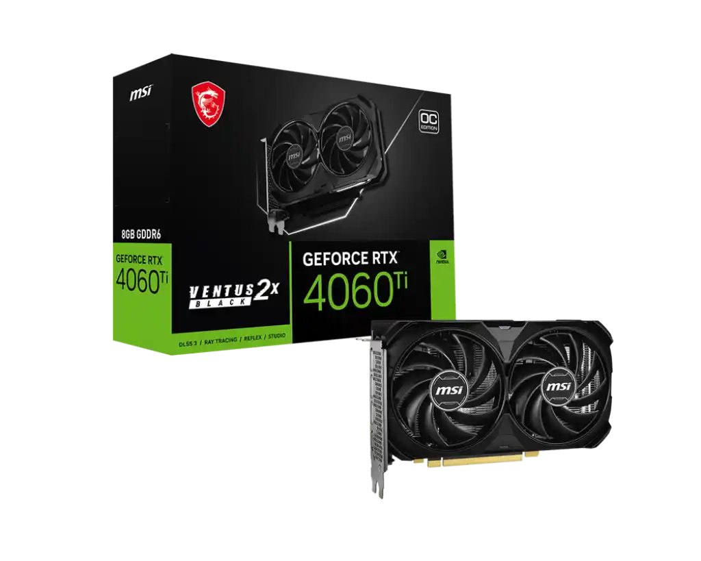 Видеокарта MSI GeForce RTX 4060 Ti 8G Ventus 2X Black E1 OC