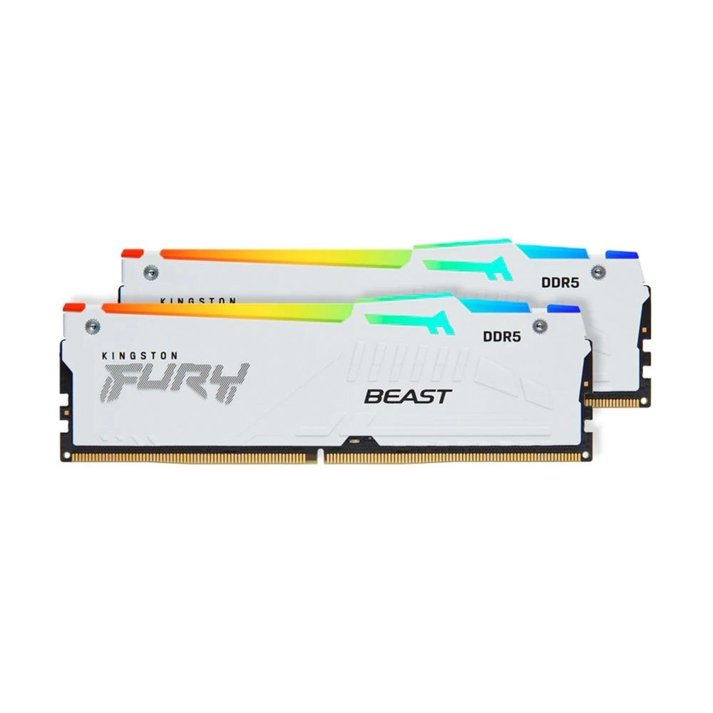 Оперативная память KINGSTON FURY Beast White RGB DIMM DDR5 64GB (2x32GB) 5600 MHz (KF556C40BWAK2-64)