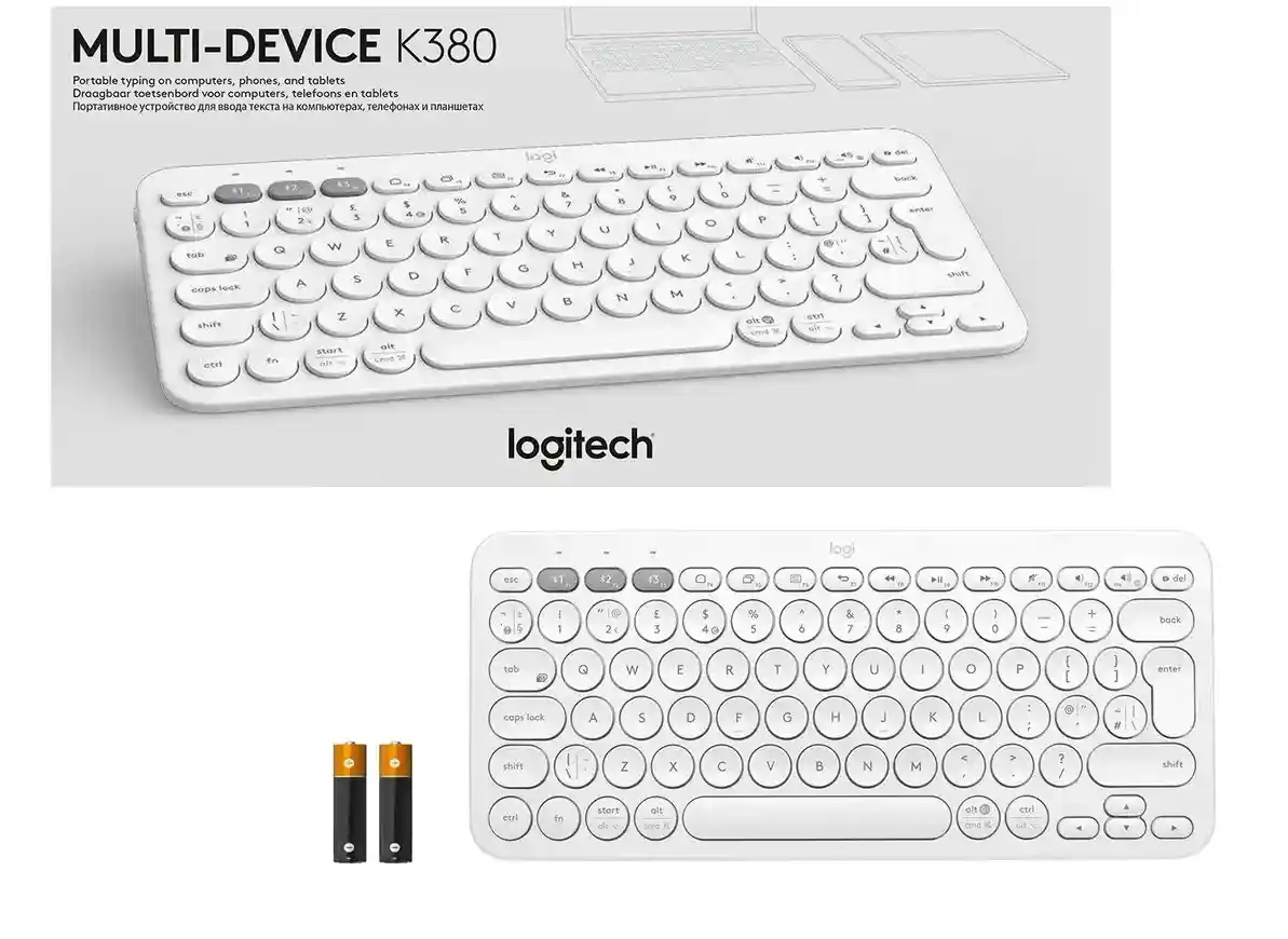 Клавиатура беспроводная LOGITECH K380 Off-White (920-009589)