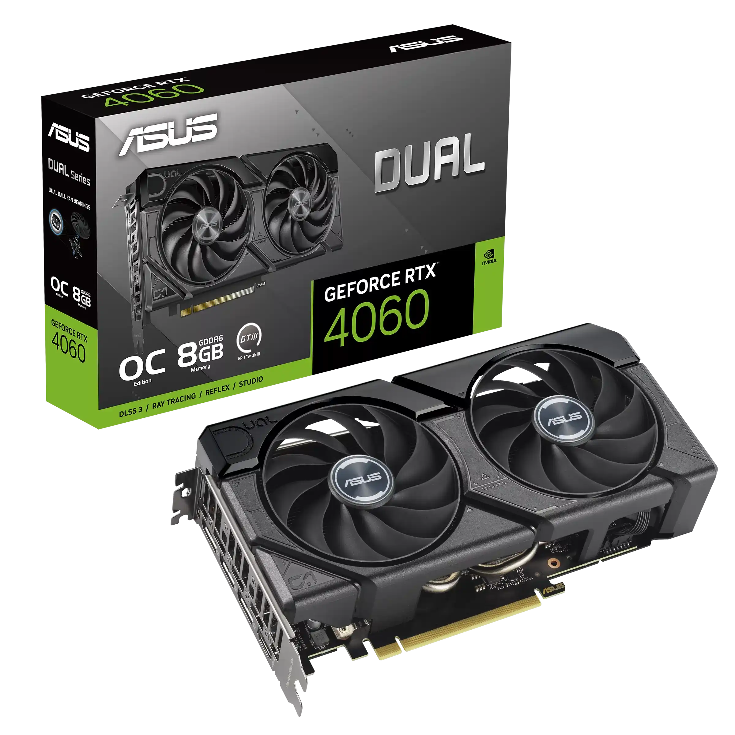 Видеокарта ASUS GeForce DUAL RTX 4060 O8G EVO (90YV0JC7-M0NA00)