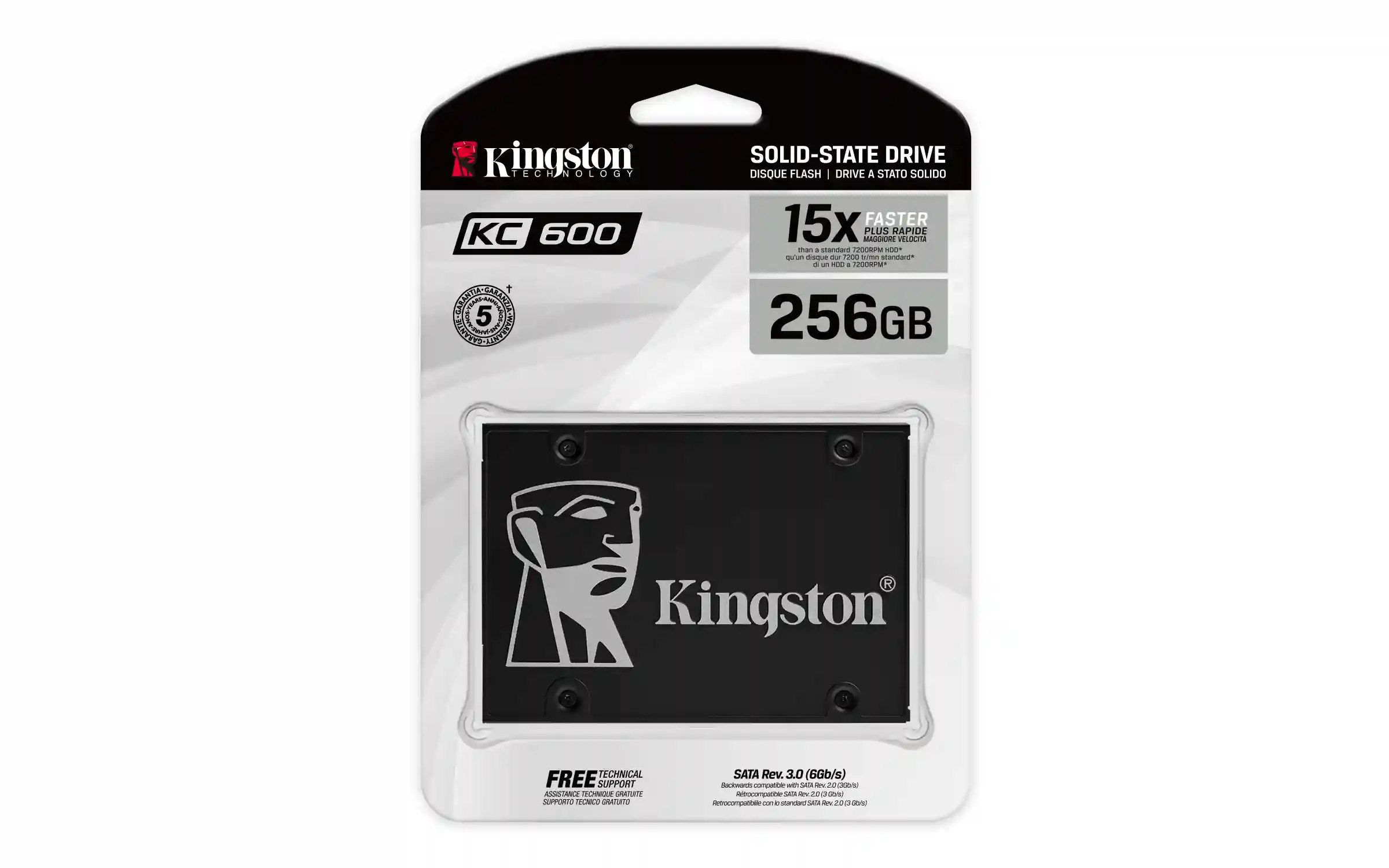 Внутренний SSD диск KINGSTON KC600 256GB, SATA3, 2.5" (SKC600/256G)