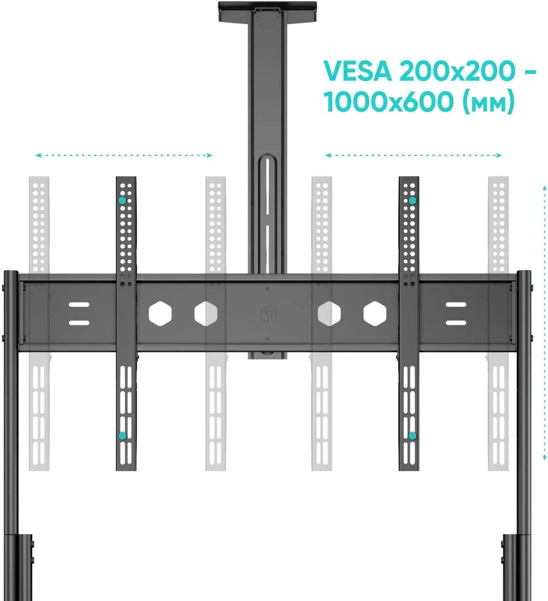 Мобильная стойка ONKRON TS2080 BLACK 50-100''