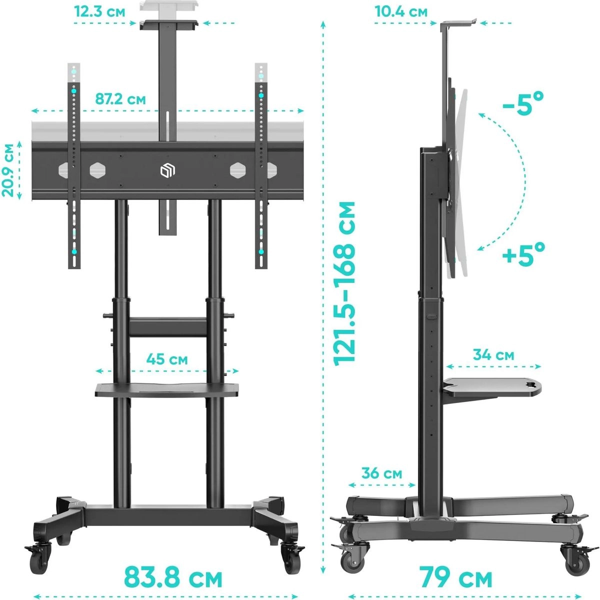 Мобильная стойка ONKRON TS1891 BLACK 50-90''