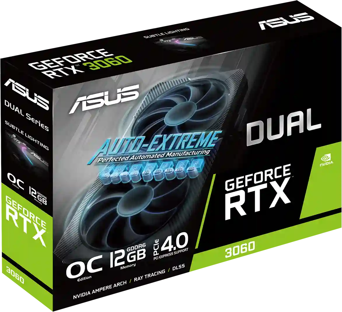 Видеокарта ASUS GeForce RTX 3060 Dual OC 12Gb (90YV0GB2-M0NA10)