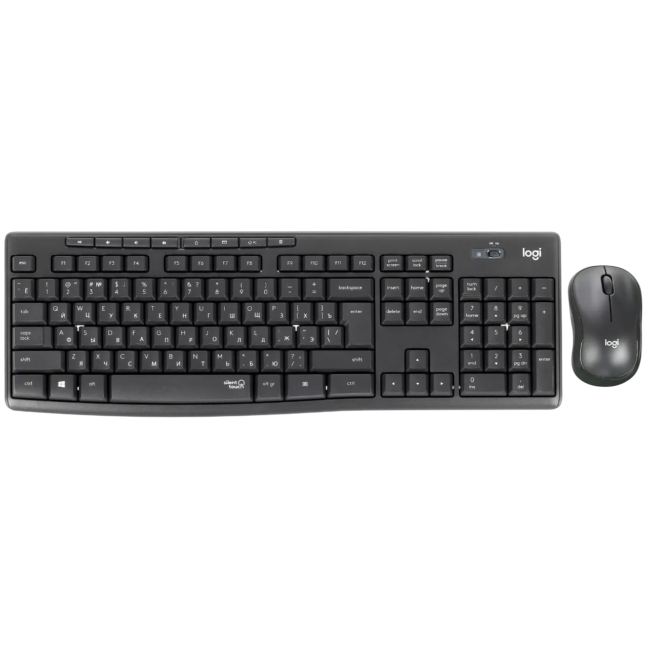 Комплект (клавиатура + мышь) беспроводной LOGITECH MK295 Silent Combo Graphite Retail (920-009807)