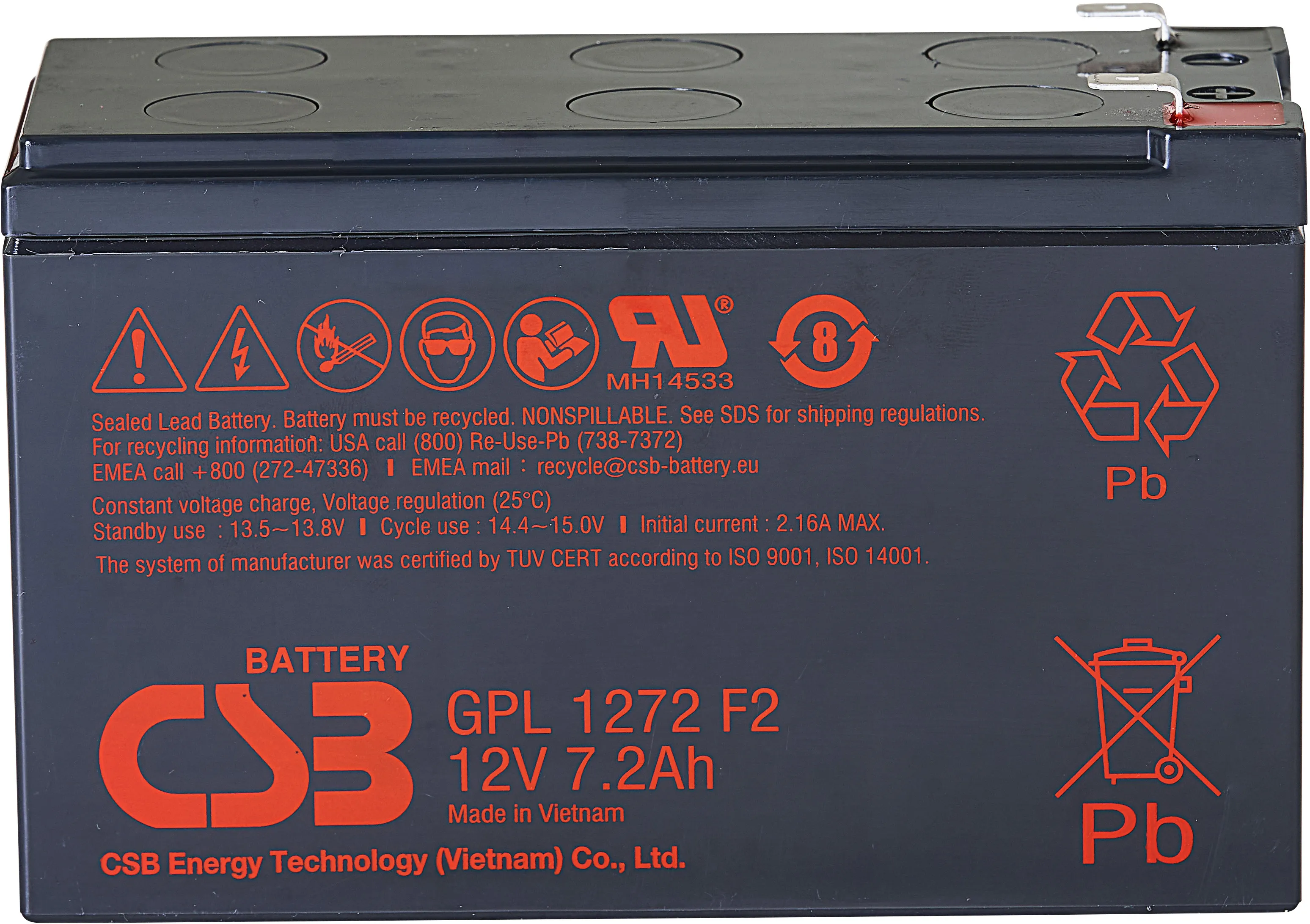 Аккумуляторная батарея CSB GPL1272 F2 FR